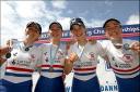 Laura Greenhalgh (far right), former World Champs rowing silver medallist in 2009, took up cycling just a year ago