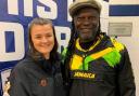Warrior duo: Alicia with Jamaica celebrity fan Levi Roots