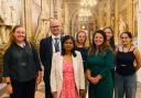 Seat of power: sixth-formers and head Matthew Shoults meet alumna Rupa Huq MP in the Commons