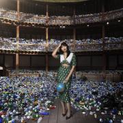 Mountains of plastic waste at Shakespeare’s Globe, London, illustrate that less than 10% of everyday plastic gets recycled in the UK