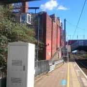 Danger point: the unsafe wall adjacent to West Ealing platform. Picture: Mark Percy