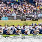 Boat Great Britain in action in the Mens Eight Final during the European Championships 2022 on August 13, 2022, in Munich, Germany (Axel Heimken / Munich2022)
