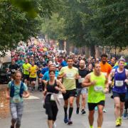 Familiar sight: hundreds on the streets for the Ealing Half. Photo: Angela Donnithorne