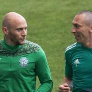 David Gray, left, and Scott Brown captained Hibs and Celtic