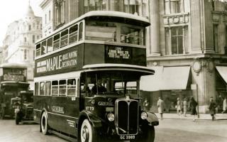 Southall-made: two of the buses built at the AEC factory in Southall