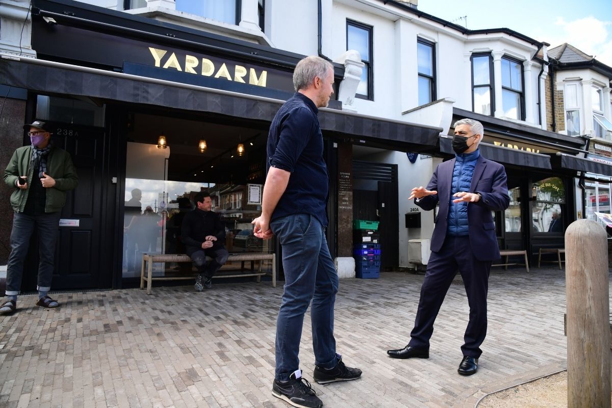 Sadiq Khan spoke to business owners and residents in Waltham Forest today ahead of the election. Credit: PA