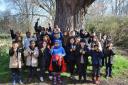 Scrubbed up and ready to go: Old Oak pupils visit the HS2 rail site at Wormwood Scrubs