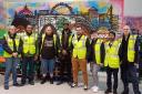 Charity effort: staff at Acton Central station