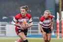 Rachel Lund in action for Gloucester-Hartpury in their win over Leicester Tigers