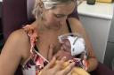 Jodie Worsfold with baby Margot who was born last year