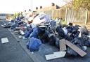 Piles of rubbish: dumped in Belvedere Road, Hanwell