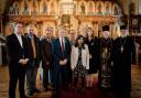 United against tyranny: Cllr Peter Mason, Sir Keir Starmer, Rupa Huq and Angela Rayner attend a service at the Ukraine Orthodox Church in Acton