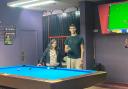 Cue big decision: Rupa Huq with a snooker club member on her recent visit