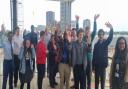 Top of the world:: pupils on a trip to an HS2 site