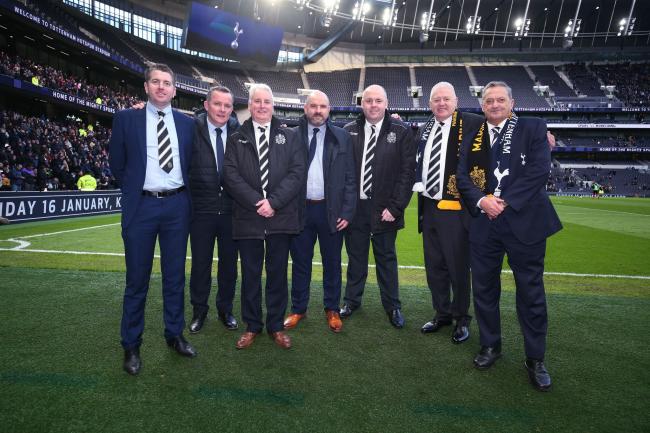 A delegation from the Crosby club including manager Neil Young, chairman Paul Leary and president Dave Thompson were all invited to north London on Sunday