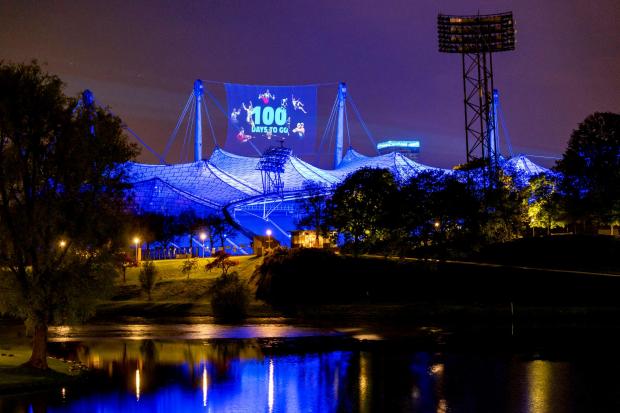 Ealing Times: Stars from the nine sports that make up the multi-sport European Championships lit up the iconic Olympic Park on 100 days to go until Munich 2022.  Marc Mueller/Munich 2022