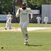 Monty on the run: Former England star Monty Panesar couldn't stop Twickenham from tumbling to defeat at Ealing