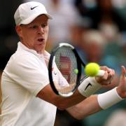 Former British number one Kyle Edmund at Wimbledon in 2019, he's back for 2022 in the mixed doubles only (Reuters via Beat Media Group subscription)