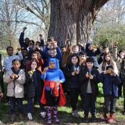 Scrubbed up and ready to go: Old Oak pupils visit the HS2 rail site at Wormwood Scrubs