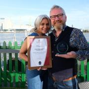 Welcoming pair: Derek O'Brien and Ushma Patel, from The Plough, with their award