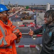 Site and sounds: Ambrose Quashie, HS2 Skills Manager, hosts one of the QPR youngsters