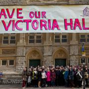 Fighting their case: campaigners bid to save the hall, which is adjacent to Ealing town hall
