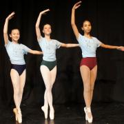Young stars: Emi, Alexandra and Emma will be lining up at the Beck Theatre, Hayes