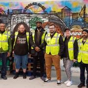 Charity effort: staff at Acton Central station