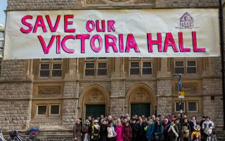 Fighting their case: campaigners bid to save the hall, which is adjacent to Ealing town hall